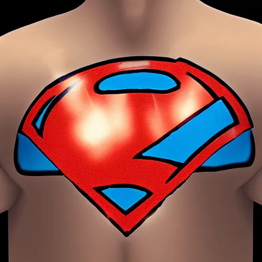 Image similar to superhero power up on chest, detailed, comic, artstation