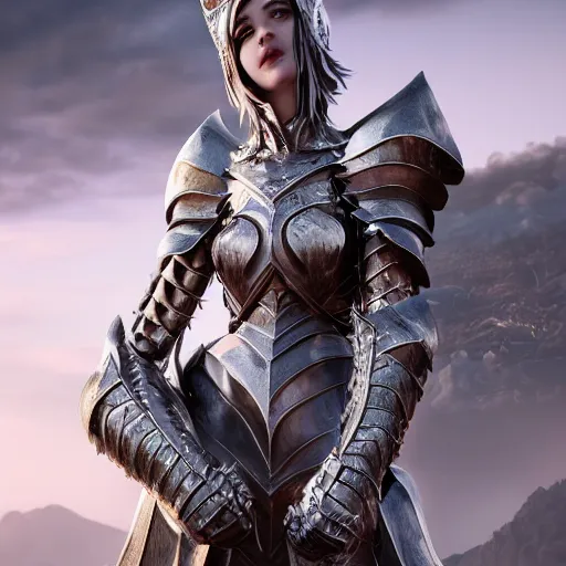 Prompt: highly detailed realistic stunning shot of a beautiful elegant anthropomorphic female dragon knight, doing a majestic pose, armor made of steel, sharp claws and tail, HD octane render, epic cinematography, Artstation, Deviantart, Furaffinity