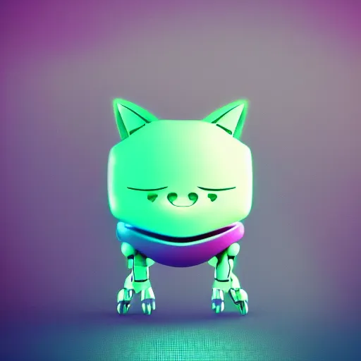 Image similar to kawaii robot cat, 3D character very realistic, very colourful, cinematic lighting, soft neon, octane render, trending on Artstation