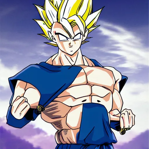 san goku super saiyan 1 0 0 in dragon ball z by akira, Stable Diffusion