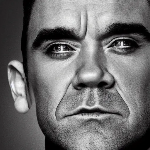 Image similar to robbie williams portrait