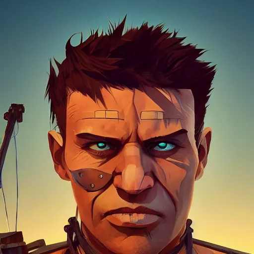 Image similar to face icon stylized minimalist mad max beyond thunderdome, loftis, cory behance hd by jesper ejsing, by rhads, makoto shinkai and lois van baarle, ilya kuvshinov, rossdraws global illumination