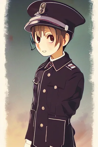 Image similar to beautiful little boy in nazi male uniform. made in abyss art style, sharps focus, pose, cute detailed artwork, anatomically correct, ilya kuvshinov, reflection, perfect composition, wallpaper mobile, digital art, detailed anime soft face, symmetrical face, western comic, illustration, realistic, smooth, lois van baarle, soft details, balthus