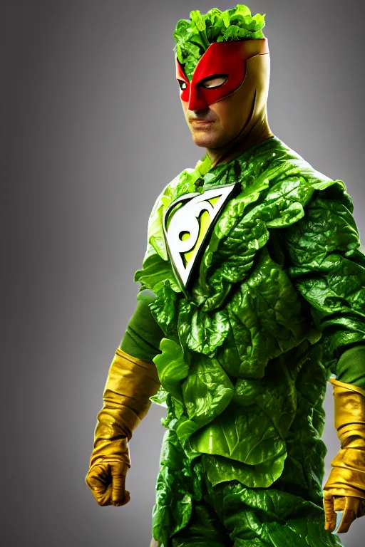 Prompt: salad man the superhero, movie still, extremely detailed, photo, trending on artstation, 8 k, - w 7 6 8