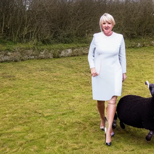 Image similar to nadine dorries riding a sheep