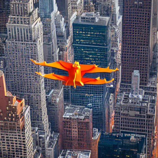 Image similar to charizard flying above new york, ( eos 5 ds r, iso 1 0 0, f / 8, 1 / 1 2 5, 8 4 mm, postprocessed, crisp face, facial features )