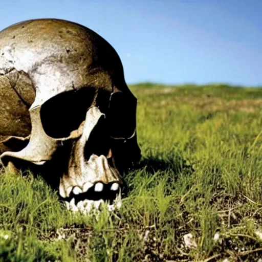 Image similar to Giant skull found at excavation site, press photo