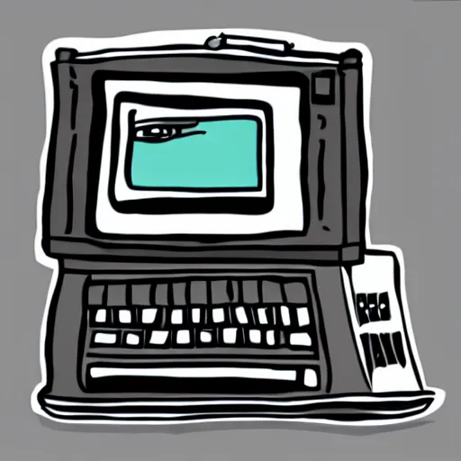 Prompt: old computer cartoon style