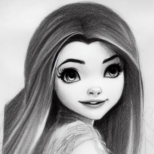 Image similar to milt kahl pencil sketch of chloe grace moretz as snow white