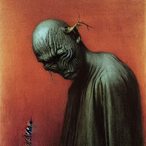 Prompt: by millais, ( ( ( by beksinski ) ) ), portrait painting of victorian yokai, 8 k, highly detailed,