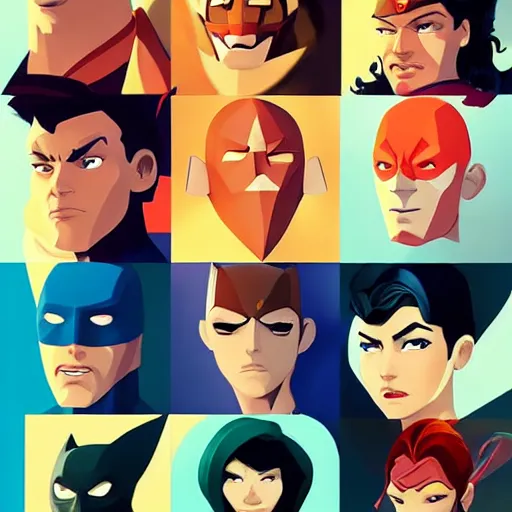 Image similar to face icon stylized minimalist justice league, loftis, cory behance hd by jesper ejsing, by rhads, makoto shinkai and lois van baarle, ilya kuvshinov, rossdraws global illumination