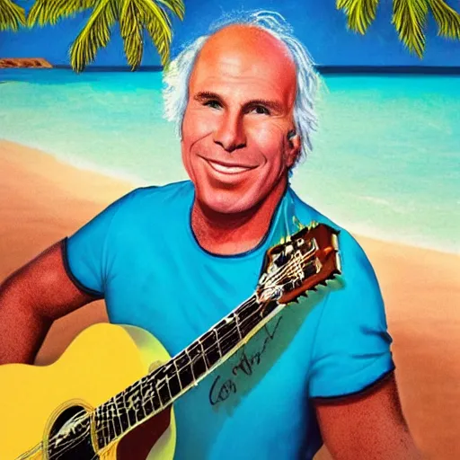 Prompt: gempunk down very strange portrait of jimmy buffett