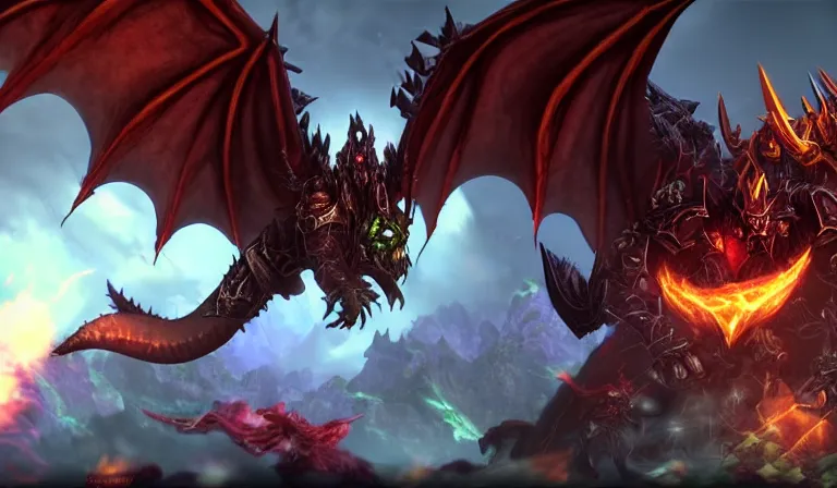 Prompt: World of Warcraft Dragonflight endboss cinematic, 4k, deviantart