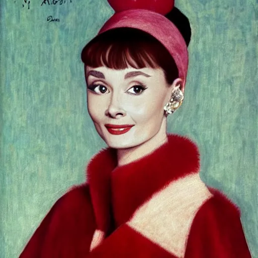Image similar to audrey hepburn art by jan van eyck