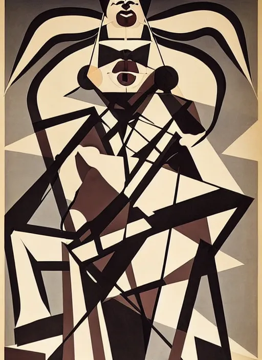 Prompt: constructivism monumental dynamic graphic super flat style figurative gnarly detailed portrait by avant garde painter and leon bakst, illusion surreal art, highly conceptual figurative art, intricate detailed illustration drawing, controversial poster art, geometrical drawings, no blur