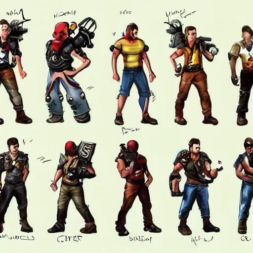 Image similar to Serious sam as smash characters, concept art