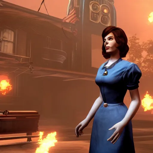 Image similar to an in-game screenshot of Adele as a character in Bioshock Infinite