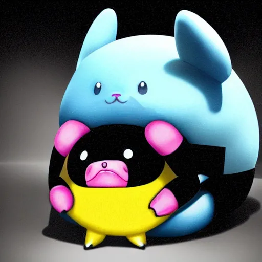 Image similar to pikachu taking a bite out of jigglypuff, national geographic photo, photo realistic, hyperrealistic, digital art