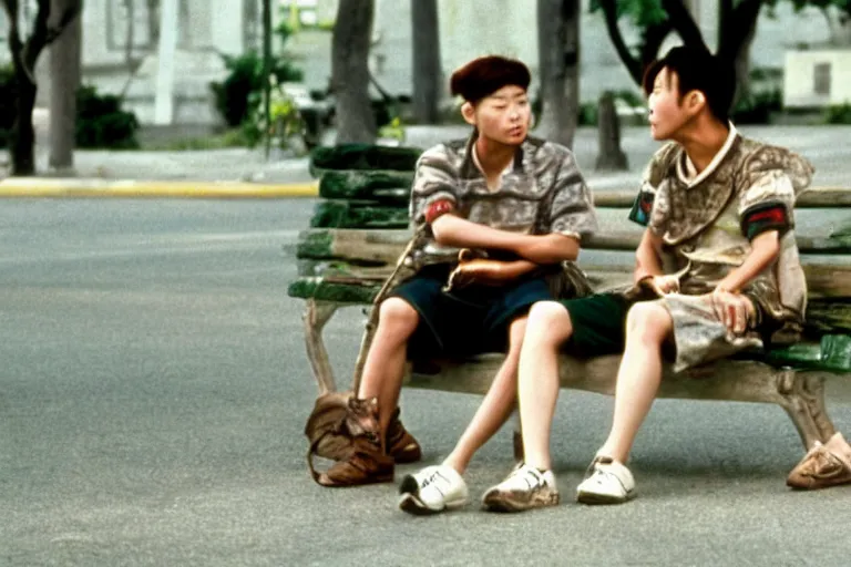 Prompt: korean film still from korean adaptation of Forrest Gump (1994)