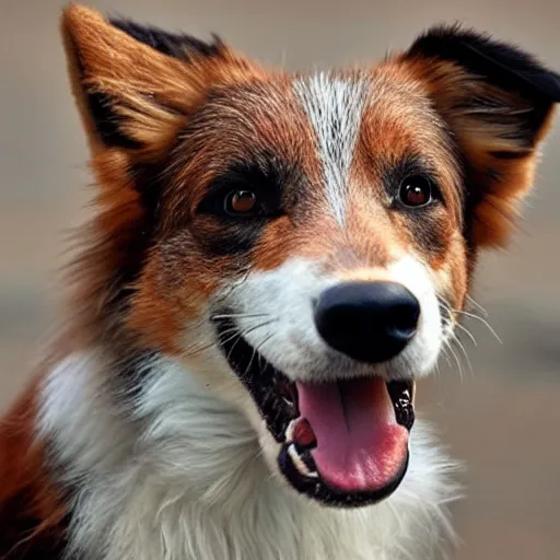 Image similar to cross between a border collie and a fox