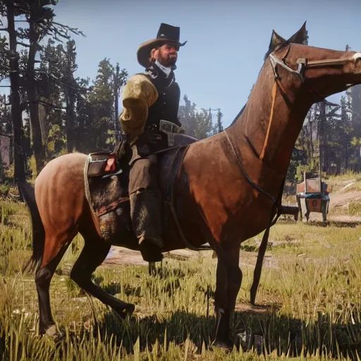 Image similar to A ukrainian cossack in Red Dead Redemption 2