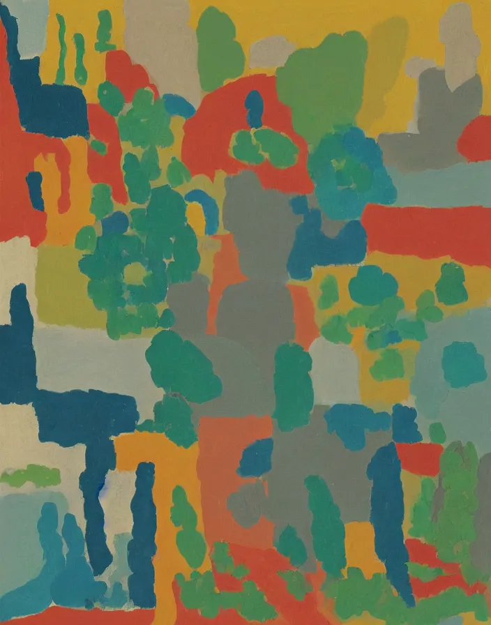 Prompt: a portrait of a character in a scenic environment by Etel Adnan
