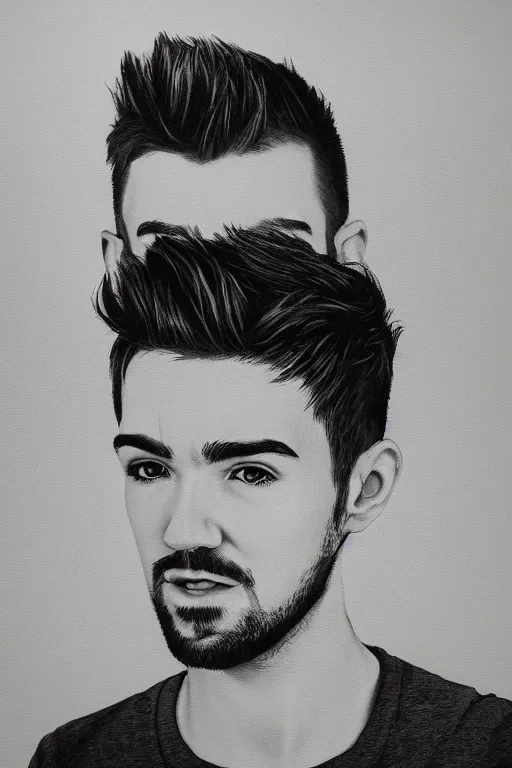 Image similar to Sean McLoughlin, Jacksepticeye, Irish Youtuber, solo portrait, gigachad, grayscale 🎨🖌️