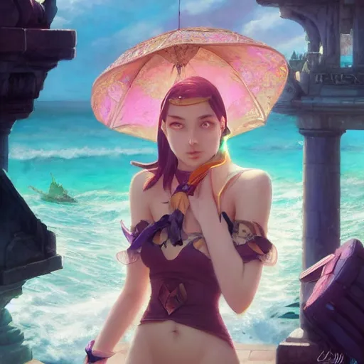 Prompt: Jinx on her day off league of legends on her day off, highly detailed, digital painting, artstation, concept art, smooth, sharp focus, illustration, ArtStation, art by artgerm and greg rutkowski and Hikari Shimoda and Edmund Blair Leighton and Charlie Bowater