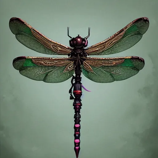 Image similar to intricate detailed mechanical victorian goth dragonfly by peter mohrbacher and dan mumford, cgsociety, volumetric light