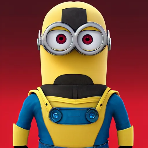 Image similar to “minion iron man, UHD, hyperrealistic render”