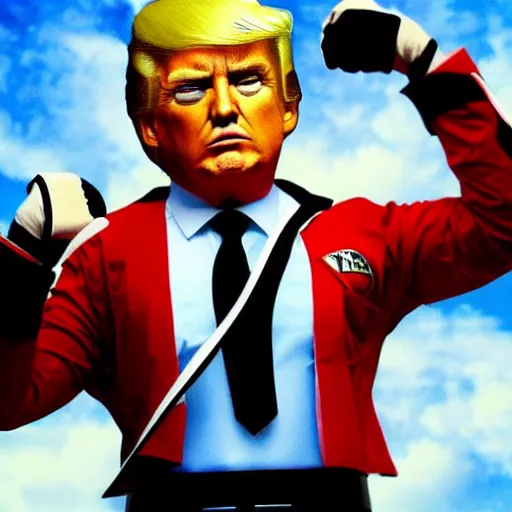 Image similar to donald trump as a power ranger, portrait