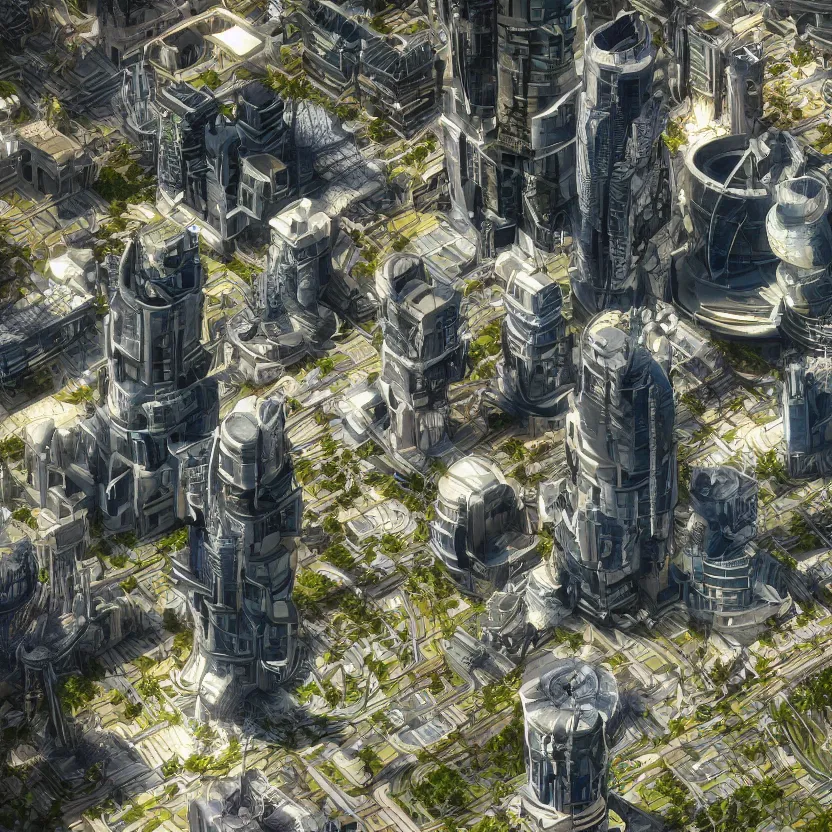 Image similar to highly detailed arcology city in a utopian future, digital art, cinematic shot