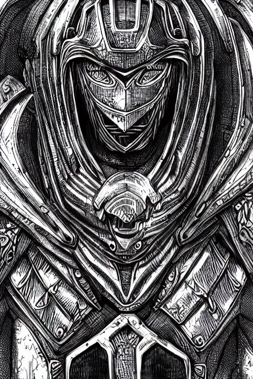 Image similar to needle armoured warrior, symmetrical, highly detailed, digital art, needle themed armour, sharp focus, trending on art station, kentaro miura manga art style