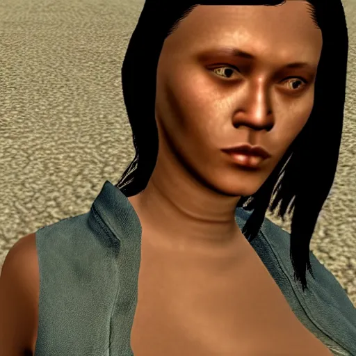 Image similar to close up of a woman in GTA San Andreas, PlayStation 2 graphics, low quality 3D model