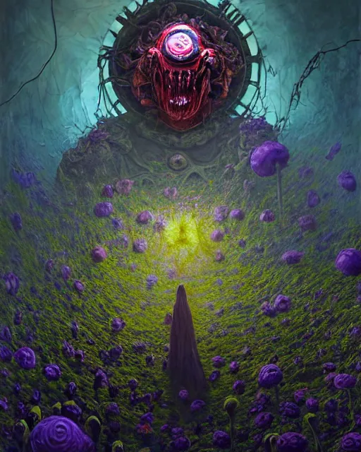 Prompt: the platonic ideal of flowers, rotting, insects and praying of cletus kasady carnage thanos dementor nazgul doctor manhattan chtulu mandelbulb ponyo lichen mandala bioshock davinci heavy rain the witcher, d & d, fantasy, ego death, decay, dmt, psilocybin, art by greg rutkowski