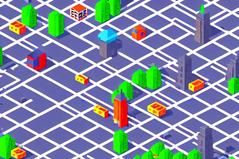 Image similar to isometric stylized pixel city, eboy, pixel art