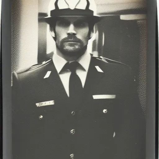 Image similar to Polaroid image of Henry Cavill as cop