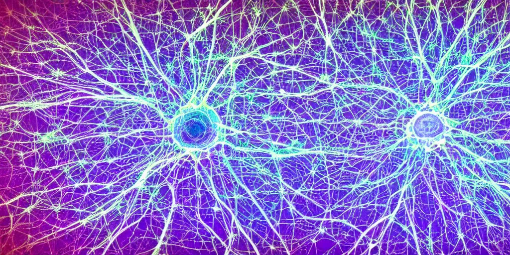 Image similar to tilt shift, prismatic, neurons, electron, ultra detailed