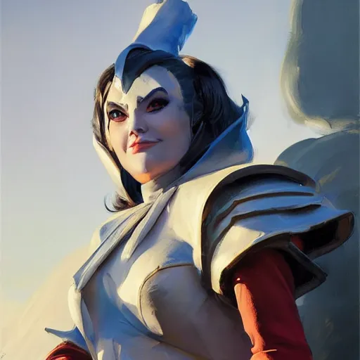 Image similar to greg manchess portrait painting of partially armored alice from alice in wonderland as overwatch character, medium shot, asymmetrical, profile picture, organic painting, sunny day, matte painting, bold shapes, hard edges, street art, trending on artstation, by huang guangjian, gil elvgren, ruan jia, randy vargas, greg rutkowski