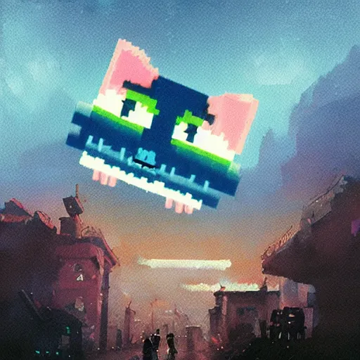 Image similar to Nyan cat, by greg rutkowski