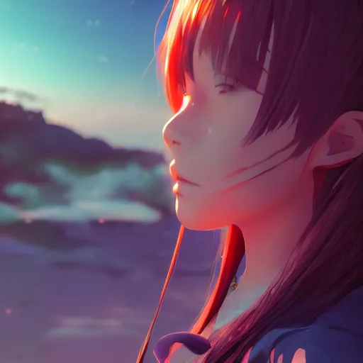 Image similar to photorealistic dramatic liquids anime people render, colorful, atmosphere cinematic, by wlop, by ilyu kuvshinov, by makoto shinkai, shadows, artstation, super detailed, unreal engine 5, octane render, vfx, houdini, 8 k, super realistic