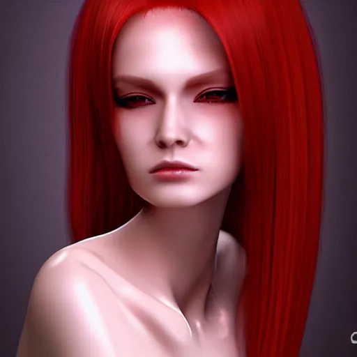 Prompt: gorgeous redhead gynoid posing, photorealistic, highly detailed,