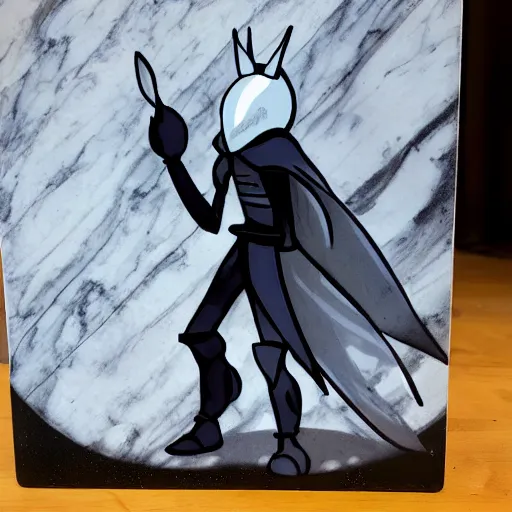 Image similar to marble statio of the knight from hollow knight