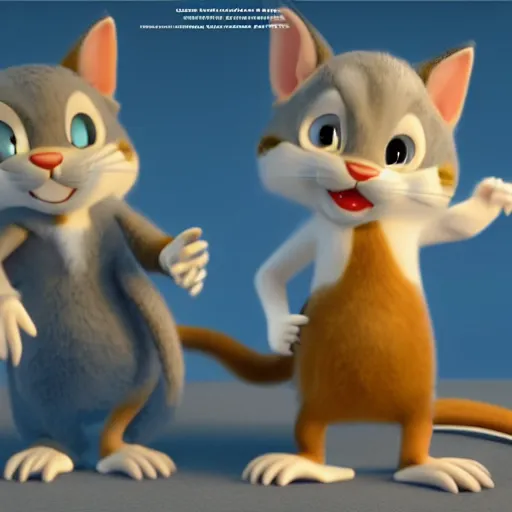 Image similar to tom and jerry, unreal engine 5, trending artstation