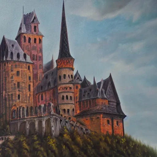 Prompt: gothic castle, extremely detailed, oil painting