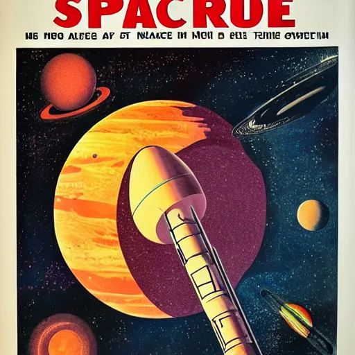 Prompt: space probe, 1 9 6 0 poster