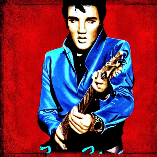 Prompt: elvis digital art