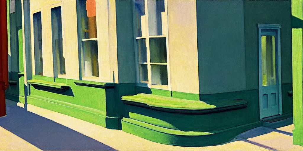 Prompt: google street view of 1. 0 0 0 0, painted by edward hopper