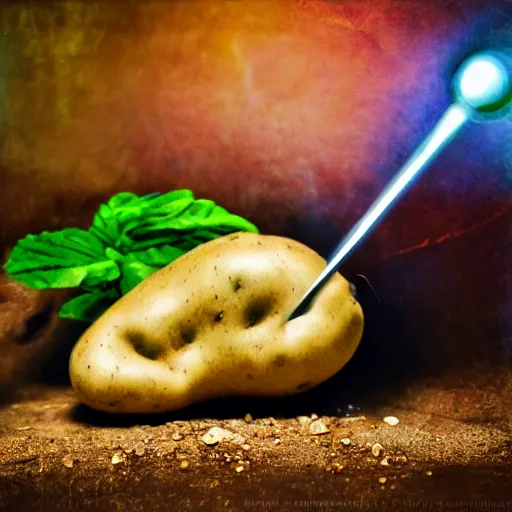 Prompt: Potato wizard, XF IQ4, 150MP, 50mm, f/1.4, ISO 200, 1/160s, natural light, Adobe Photoshop, Adobe Lightroom, DxO Photolab, polarizing filter, Sense of Depth, AI enhanced, HDR