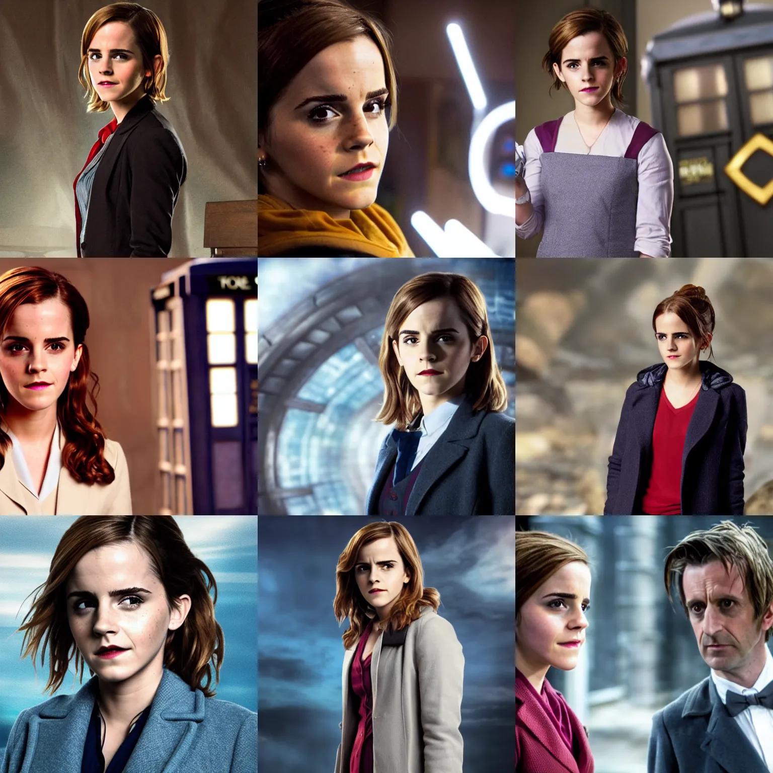 Prompt: emma watson as the 1 0 th doctor who, promotional tv still from bbc's'doctor who'